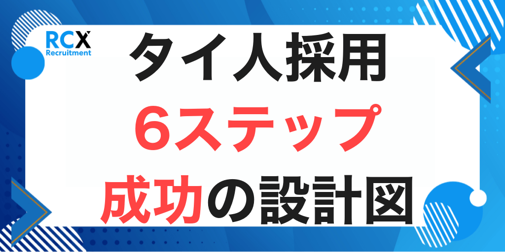 タイ人採用プロセスの全体像｜上流・中流・下流6ステップで見る採用成功の設計図【2026年版】のアイキャッチ画像